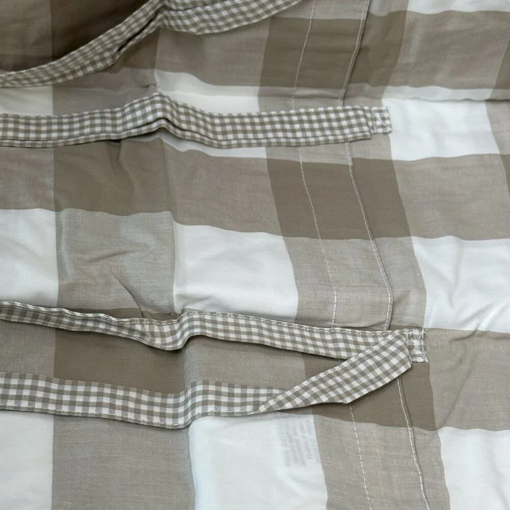 POTTERY BARN Buffalo Check Sham Beige Cotton One Pillowcase NWT
